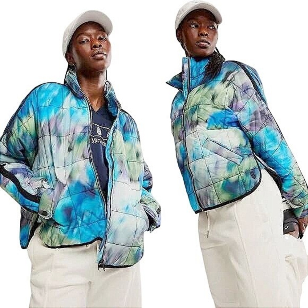 Free People Movement Pipa Packable Quilted Jacket Oversized Blue‎ Insultated S
